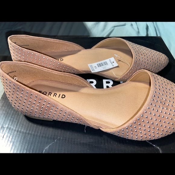 Nude flats wide width flats with gemstones - Picture 1 of 2